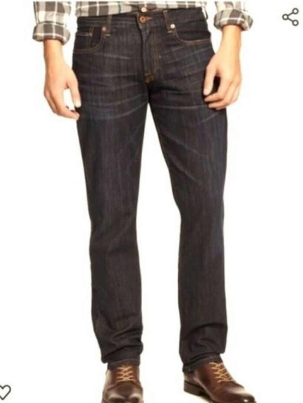 Lucky Brand 361 Vintage Straight Black Wash Denim Jeans Size 33x30